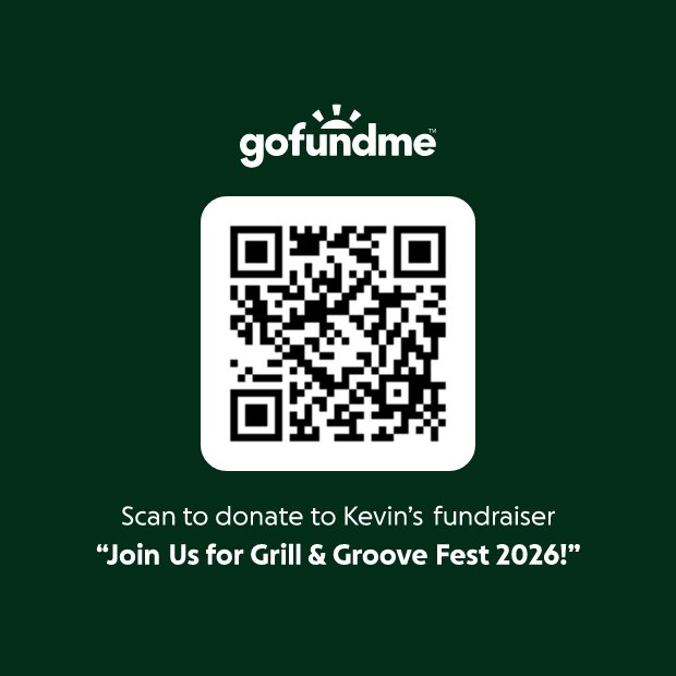 Scan to donate to Grill & Groove Fest 2026 via GoFundMe